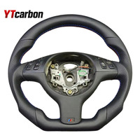 Volant en cuir suédé italien personnalisé YTcarbon avec fibre de carbone forgée pour BM-W M3 M5 E46 E39 X5 E53 Z3 E36