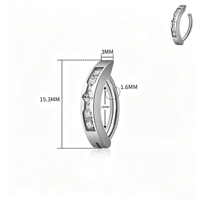 Anneau de nombril hypoallergénique en titane F136 Getta avec zircone G23, clicker de nombril pour usage quotidien, bijoux de piercing corporel tendance, vente en gros