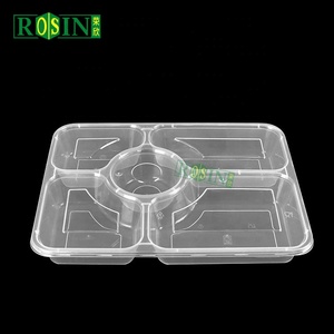 5 Ngăn Microwavable Dùng Một Lần Takeaway Thực Phẩm Hộp Ăn Trưa Nhựa Thực Phẩm Bữa Ăn Prep <span class=keywords><strong>Container</strong></span> Với Nắp - Product Image 5