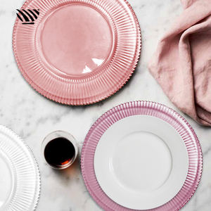 Juego de Platos de Presentación de Vidrio en Forma de Flor de 13 Pulgadas, Platos Decorativos Duraderos y Coloridos para Bodas y Eventos - Product Image 4