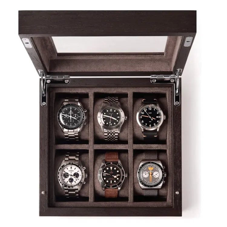 Customized Wooden Watch Box Organizer for Men 6 Slot Watch Box for Men Luxury Watch Case for Men