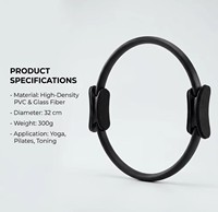 Anillo de Pilates Personalizado al por Mayor, Marco de Fibra de Vidrio de Alta Elasticidad, Círculo de Fitness Antideslizante Negro para Yoga y Pilates