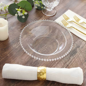 Xueli <span class=keywords><strong>ชาม</strong></span><span class=keywords><strong>พลาสติก</strong></span> PS <span class=keywords><strong>ใช้</strong></span>ซ้ำได้พร้อมขอบลูกปัดมุกและฟอยล์สีทอง/เงินสำหรับตกแต่ง<span class=keywords><strong>ชาม</strong></span>แบบใช้<span class=keywords><strong>แล้ว</strong></span><span class=keywords><strong>ทิ้ง</strong></span>ที่หรูหรา - Product Image 1