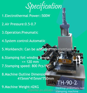 Buena opción neumática máquina de estampado en caliente TH-90-1 <span class=keywords><strong>para</strong></span> cinta deslizador tazón llavero decoración del teléfono - Product Image 2