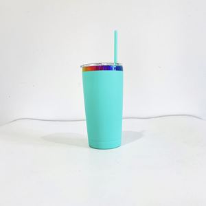 4pack Custom logo Powder Coated 20oz rainbow Plated <b>Double</b> <b>Walled</b> Stainless Steel Travel Cup for Sunflower Laser Engraving - Product Image 3