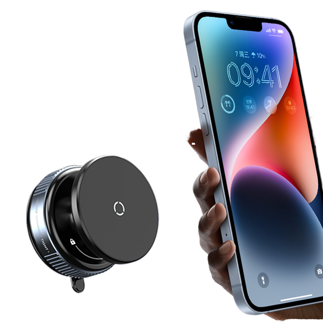 Hands-Free Magnetic Cell Phone Holder for Car Gym Mirror Smooth Surface 360 Rotating Vacuum Magnetic Suction Cup Phone Mount