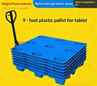 Palette en plastique plate à 4 voies Xingtai Nine-foot 1200x1000x150mm, charge dynamique 1,0t, plateforme de transpalette pour la logistique en gros