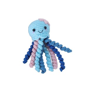 Brillantes Juguetes de Peluche de <span class=keywords><strong>Ganchillo</strong></span> de <span class=keywords><strong>Pulpo</strong></span> Unisex 100% Algodón, Sonajeros de Animales Marinos <span class=keywords><strong>para</strong></span> Bebés, Mini Amigurumi de <span class=keywords><strong>Ganchillo</strong></span> con Relleno de Algodón PP - Product Image 1