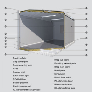 折りたたみ式コンテナキャビンスチールフレーム防水パネルプレインストール浴室キッチンモバイルホーム - Product Image 6