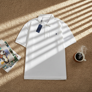 Polo da Uomo di Alta Qualità con Logo Ricamato, in Cotone Pregiato, Semplice e alla Moda con Colletto - Product Image 4