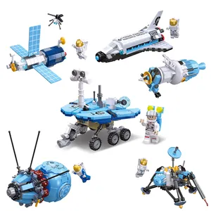 QS precio barato ciencia interestelar exploración juguete DIY Mars Rover nave espacial cápsula espacial modelo juguetes de bloques de construcción para la venta