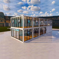 Casa Contenedor Modular Prefabricada de 2 Pisos Personalizable, Edificio de Oficinas/Dormitorios de Contenedores Empacados de Múltiples Pisos