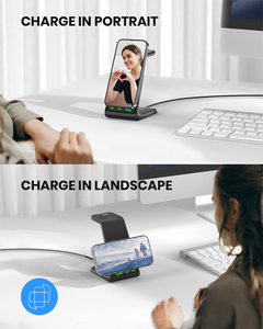 Support de charge sans fil CE <span class=keywords><strong>Chargeur</strong></span> sans fil 3 en 1 pour <span class=keywords><strong>iPhone</strong></span> <span class=keywords><strong>14</strong></span> <span class=keywords><strong>Pro</strong></span> Max <span class=keywords><strong>Apple</strong></span> Watch Ultra AirPods <span class=keywords><strong>Pro</strong></span> - Product Image 2