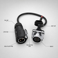Câble assemblé LP20 à 2 conducteurs avec prise étanche, connexion d'alimentation industrielle avec capuchon anti-poussière, faisceau de câblage de longueur personnalisée, vente en gros OEM