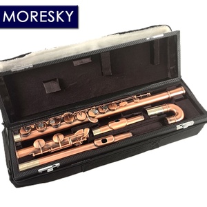 Flûte alto MORESKY 16 trous, clés G, laiton rétro avec deux embouchures - Product Image 2