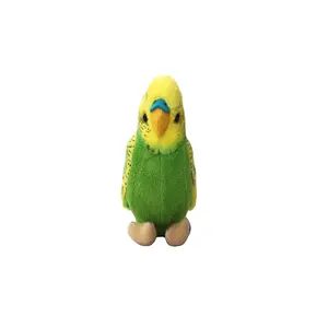 Peluche de pájaro de peluche amarillo y verde, peluche de loro