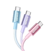 Nouveau câble de charge USB C ANKER 100W en nylon tressé 3,3FT 6,6FT 10FT Câble de données Type C Câble de charge rapide pour Apple Samsung