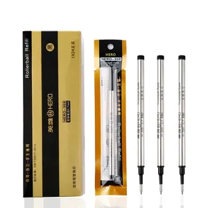 Bút bi Hero 359 màu đen, ngòi 0.7mm, ruột bút thay thế, thân kim loại, đầu bi nhựa PE có ren, dùng cho văn phòng - Product Image 4