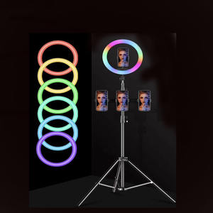 Nouvelle Arrivée CPYP Anneau Lumineux <span class=keywords><strong>LED</strong></span> <span class=keywords><strong>RGB</strong></span> Circulaire <span class=keywords><strong>MJ33</strong></span> de 13 Pouces pour Photographie avec Trépied pour Téléphone pour Selfie et Diffusion en Direct - Product Image 5