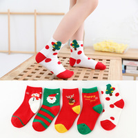 Chaussettes de Noël rouges festives d'hiver, chaussettes de dessin animé unisexes, chaussettes en tricot, spandex/polyester/coton, décontractées, petites et grandes tailles