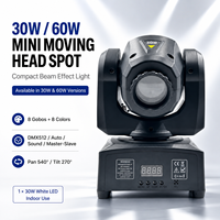 Mini Proyector LED de Metal de 30W/60W con Gobo, 2900K RGBW DMX512, Control por Voz Automático, Efectos de Escenario para Clubes, Bares, Conciertos y Bodas