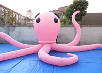 Maßgefertigtes Riesiges Aufblasbares Plüsch-Oktopus-Cartoon-Maskottchen, Luftdichtes Aufblasbares Meerestier für Einkaufszentrum-Events und Partydekoration