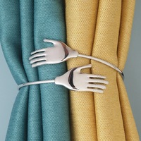 Attaches de rideaux modernes en métal de luxe léger, forme de paume, clips sans perçage, vente en gros