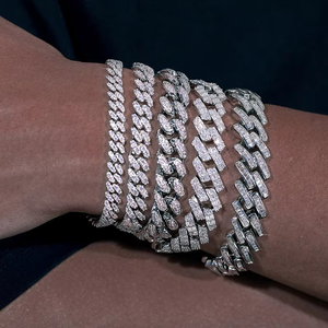 Pulsera Cubana de Moissanita D VVS para Hombre, Cadena Iced Out de Plata Esterlina 925 con Diamantes Completos, Joyería Streetwear para Adolescentes - Product Image 6