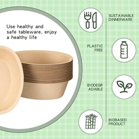 Bol à soupe jetable 100 % compostable personnalisable, écologique, biodégradable, en papier et bagasse de canne à sucre, bol alimentaire rond