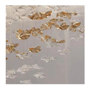Lustre <span class=keywords><strong>en</strong></span> verre soufflé à la main <span class=keywords><strong>en</strong></span> forme <span class=keywords><strong>d</strong></span>'<span class=keywords><strong>oiseau</strong></span>, luminaire suspendu LED <span class=keywords><strong>en</strong></span> cristal, personnalisable, garantie 1 an, <span class=keywords><strong>d</strong></span>écoration pour hôtel, mariage, maison - Product Image 1