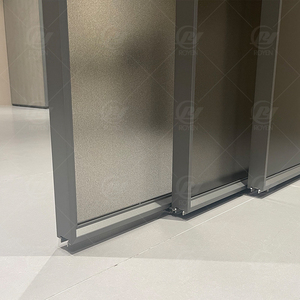 Portes coulissantes <span class=keywords><strong>Royen</strong></span> Factory Directly, style minimaliste, verre noir, fibre de verre, pour salle de bain et cuisine, cadre étroit moderne, double. - Product Image 3