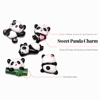 Porte-monnaie en PVC amusant et mignon en forme de panda rouge, porte-clés, pendentifs pour sacs d'école, accessoires de sacs, petites breloques légères