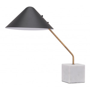 HMS 52 \ "bianco stile europeo LED lampada da tavolo telecomando portatile lampada da comodino nero cono ombra DC batteria alimentazione per uffici - Product Image 1