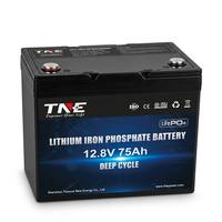 Batterie lithium LiFePO4 12V 75Ah IP65 avec boîtier ABS pour moteur de pêche à la traîne, bateau, marine, portable, état solide, 4000 cycles, Bluetooth, chauffage
