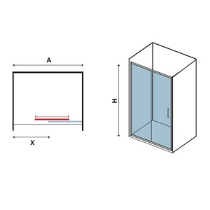 Kamalu modello KF5000 120cm porta doccia nicchia con vetro anticalcare da 6mm - Product Image 3