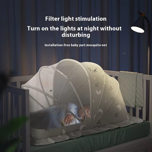 Zanzariera per <span class=keywords><strong>Lettino</strong></span> Neonato, Tenda a <span class=keywords><strong>Baldacchino</strong></span> per Bambini, Copertura Antizanzare Traspirante e Pieghevole per Culla Senza Fondo - Product Image 2