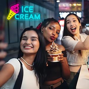 Colorful Ice Cream LED Neon <b>Sign</b> Shop Billboard Indoor Hanging Indicator Ambient Light USB Powered Luminous <b>Sign</b> 5V customized - Product Image 4