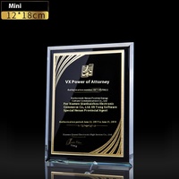 Carte d'autorisation cristal personnalisable Médaille Agent affilié Carte de distribution Plaque d'honneur Lettre cristal Trophées Métal Fer