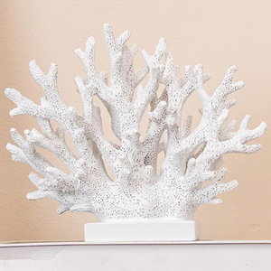 Estatua de Coral de Resina Blanca y Azul Personalizada, Decoraciones Náuticas <span class=keywords><strong>para</strong></span> el Hogar, Adorno <span class=keywords><strong>para</strong></span> Gabinete, Estante o Mesa con Temática de Playa/ Costa/Océano - Product Image 1