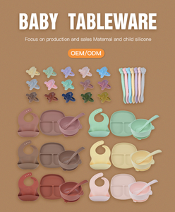 Assiettes en <span class=keywords><strong>Silicone</strong></span> De qualité alimentaire pour bébés, ensemble d'alimentation en <span class=keywords><strong>Silicone</strong></span> sans Bpa pour bébés - Product Image 6