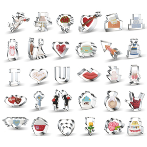 <span class=keywords><strong>Emporte</strong></span>-pièces Saint-Valentin en forme de fleur, moules à biscuits et à fondant en acier inoxydable, ensemble d'émporte-pièces d'amour pour la pâtisserie - Product Image 2