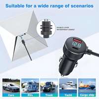 Cable de Alimentación para Auto Utech de 2M/6.5 Pies para Starlink Mini, Cargador Tipo-C para Auto de 12V-24V con Voltímetro, Cable con Malla de Protección de PVC, Mini Cámara