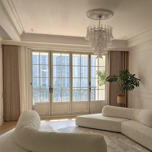 <span class=keywords><strong>Porte</strong></span> pliante en aluminium insonorisée à double vitrage avec grille design / <span class=keywords><strong>Porte</strong></span> pliante de cuisine grand format pour balcon en verre feuilleté - Product Image 3