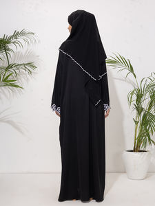 La mejor ropa casual más vendida para mujer, abaya bordada, hiyab, vestido musulmán, kimono, Eid, manga larga, conjunto árabe holgado de Dubái - Product Image 3