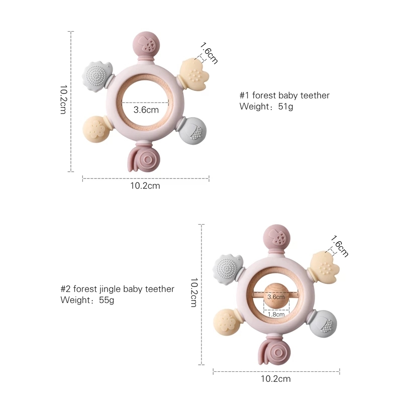 Силиконовый Прорезыватель для зубов в форме руля, деревянное кольцо для зубов, подарок для детей, не содержит Бисфенол А, силиконовые Товары для детей, игрушка для прорезывания зубов