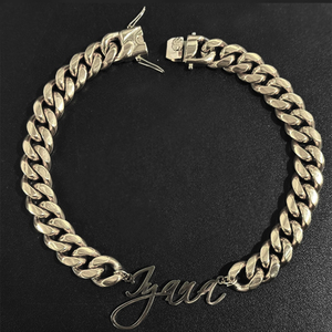 <span class=keywords><strong>Collana</strong></span> Statement UWIN in Acciaio Inossidabile Ipoallergenico con Targhetta Personalizzata 14mm, Catena Cubana <span class=keywords><strong>Spessa</strong></span> Personalizzabile con Iniziali, Placcata <span class=keywords><strong>Oro</strong></span> - Product Image 3