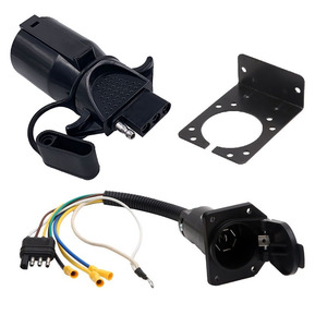 <b>Trailer</b> Plug Adapter 4 Pin To 7 Pin Socket Converter Kit Black For Commercial Truck <b>Trailers</b> - Product Image 1