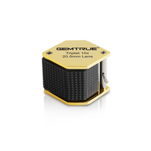 GemTrue DK18003 - Gold and Black 10x Triplet <strong>Diamond</strong> <strong>Loupe</strong> <strong>20.5mm</strong> with Comfortable Rubber Grip for Detailed Grading - Product Image 4