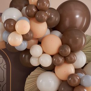 140 ballons de fête <span class=keywords><strong>jungle</strong></span> brun forêt, guirlande de ballons crème nude blanc café pour la décoration d'<span class=keywords><strong>anniversaire</strong></span> Wild One - Product Image 4