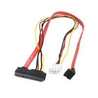 Kabel Data & Daya Combo untuk 7+15 ke VH3.96/3-Port Konduktor CCA PVC 40cm untuk Motherboard Desktop & Hard Drive Tersedia